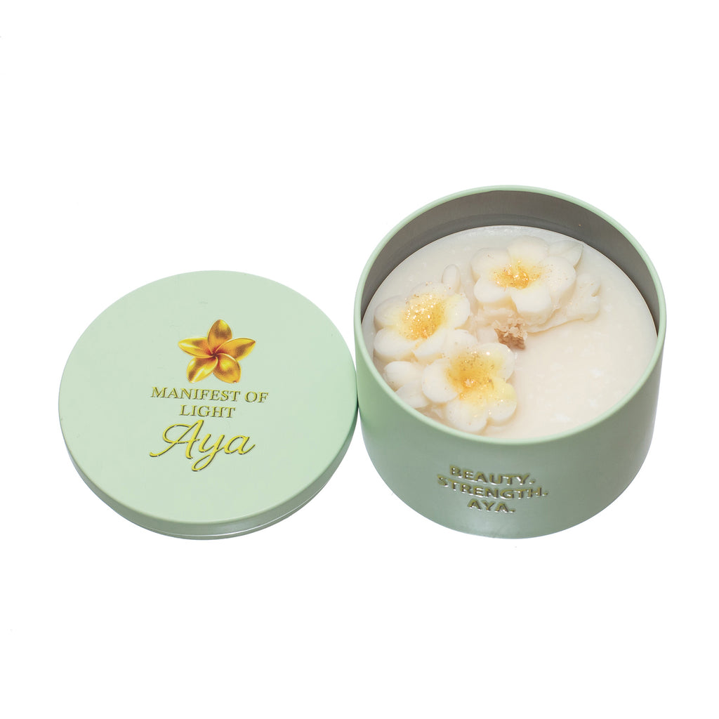 Lumânare mare parfumată cu frangipani, 150gr, House of Aya